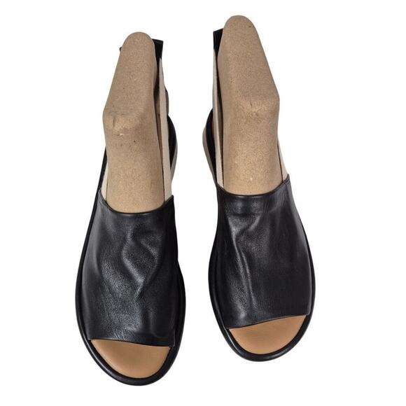 The Flexx WAT IS WAV 2 Black Foulard 7.5 EUC Open Toe Leather Slingback Sandal - Picture 5 of 7